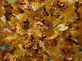 30. “Otoño dorado” El color dorado de las hojas nos recuerda los rayos de Sol que las calentó en verano, la lluvia de Primavera que jugó con ellas, como si las hojas bailan su blues de despedida. 30x90cm