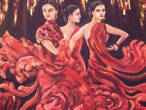 21. “Flamenco, golden passion” oil on canvas golden leaf 60x60cm 2020