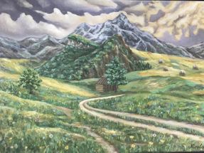 78. “Swiss mountains” Oil on canvas 50x70 cm